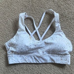 White stay gold strappy bra
